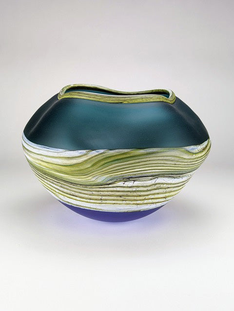 Organic Strata Handblown Glass Vessel