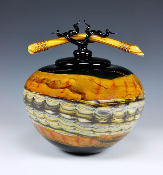 Black Opal Tangerine covered Vessel