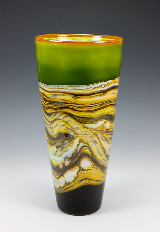 Lime Strata Cone Vase