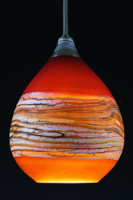 Ruby & Tangerine Strata Teardrop Pendant Light