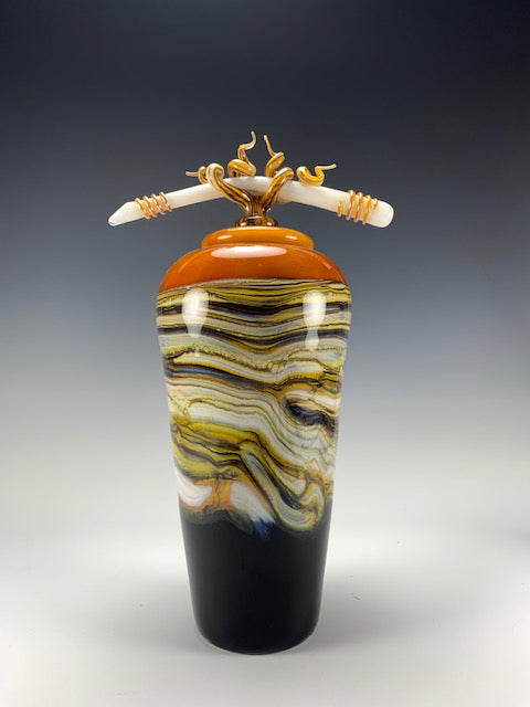 Strata Hand Blown Glass Jar 