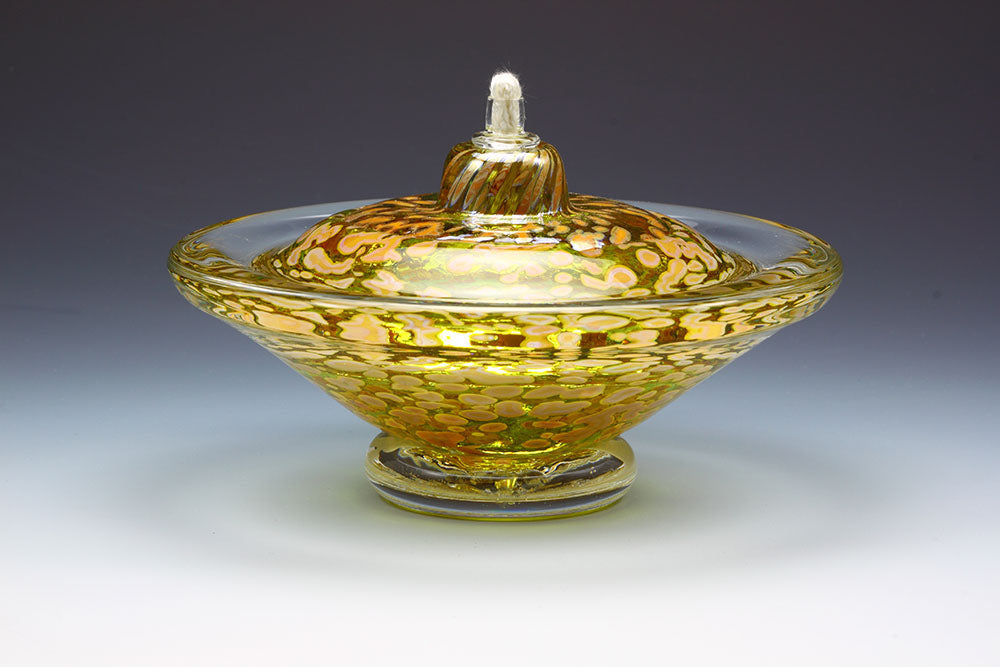 Transparent Lime Glass Saturn Oil Lamp  Media 1 of 1